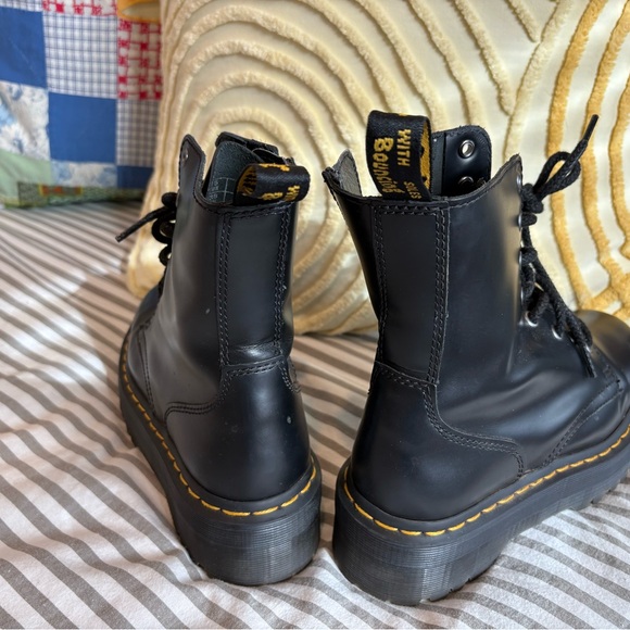 Dr. Martens Black Leather Combat Boots - Picture 5 of 8